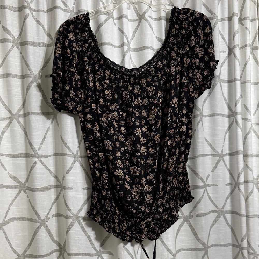 Zenobia Black Floral Blouse